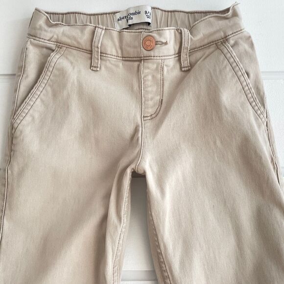 Abercrombie Kids Khaki Tan Skinny Pull On Faux Button Casual Pants 9/10 - Picture 5 of 11
